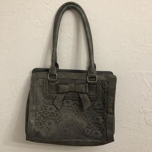 Grey suede (faux?) purse